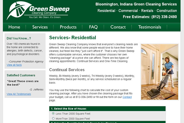 GreenSweep Cleaning Company Website Design