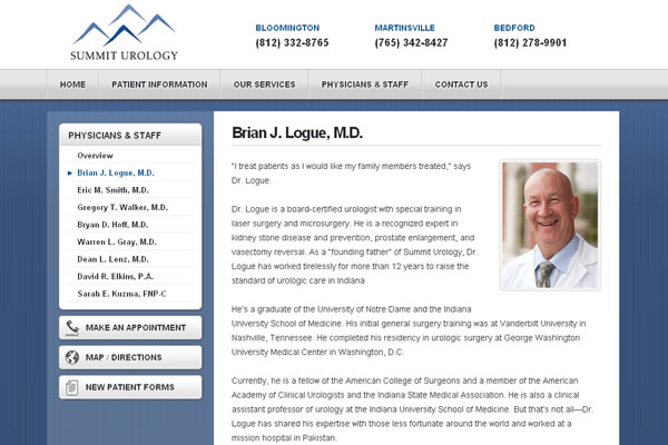 Summit Urology Website Design