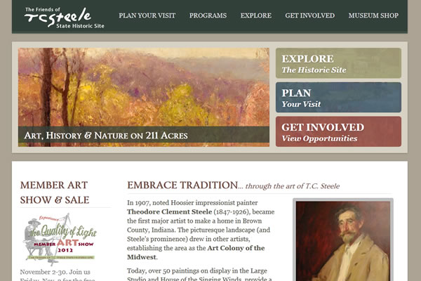 T.C. Steele State Historic Site Website Design